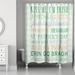 The Holiday Aisle® St Pat Words Buffalo Check Shower Curtain Polyester in Blue/Gray/Green | 74 H x 71 W in | Wayfair