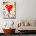 Wade Logan® Aided Jemma by Salvatore Principe - Wrapped Canvas Painting Canvas, Wood in Gray/Red/Yellow | 16 H x 12 W x 1.5 D in | Wayfair