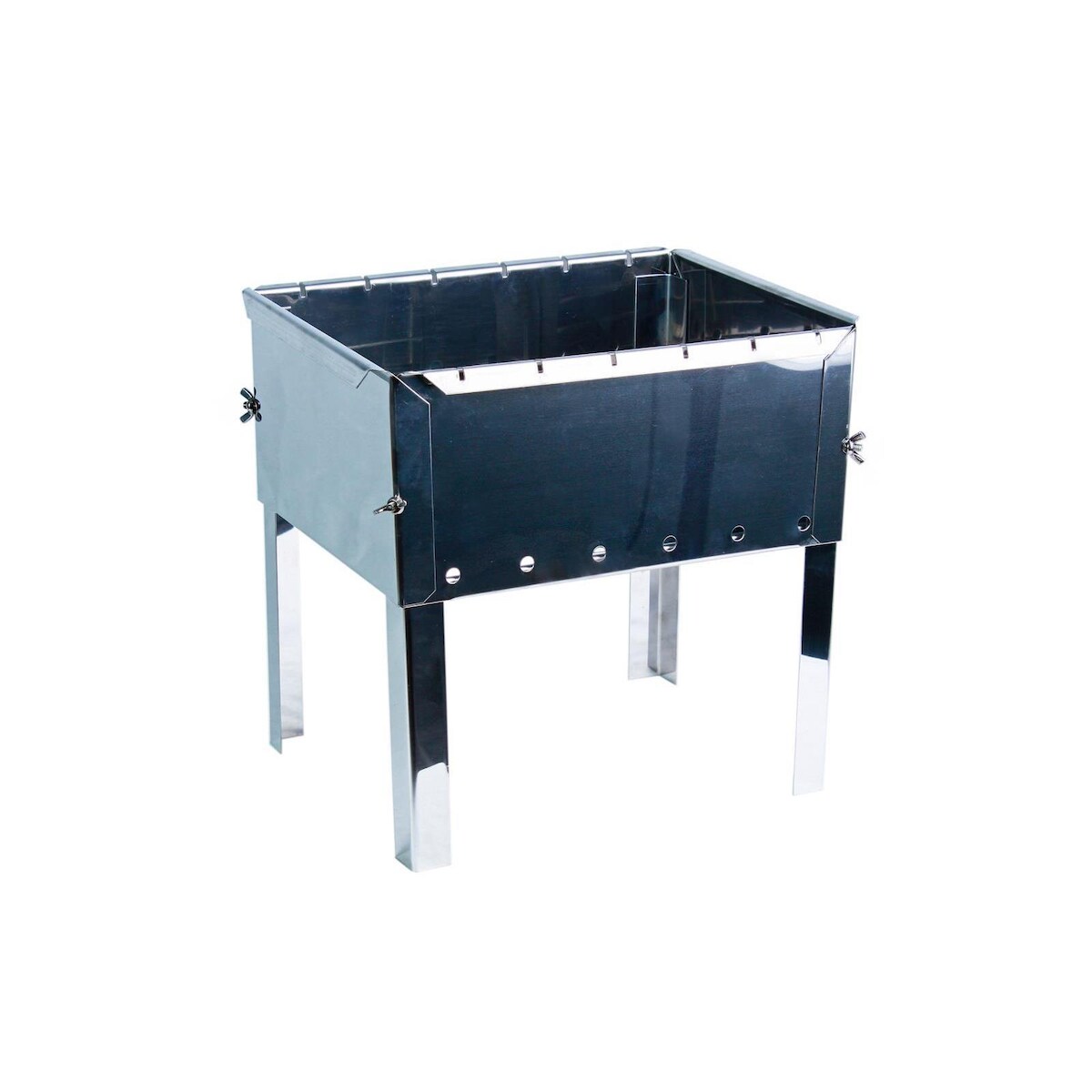 4BIG.fun Holzkohlegrill Mangal für 6 Spieße Shashlik BBQ Grillen Kompakt und Mobil Image