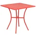 Flash Furniture Commercial-Grade Square Indoor / Outdoor Steel Patio Table, Red