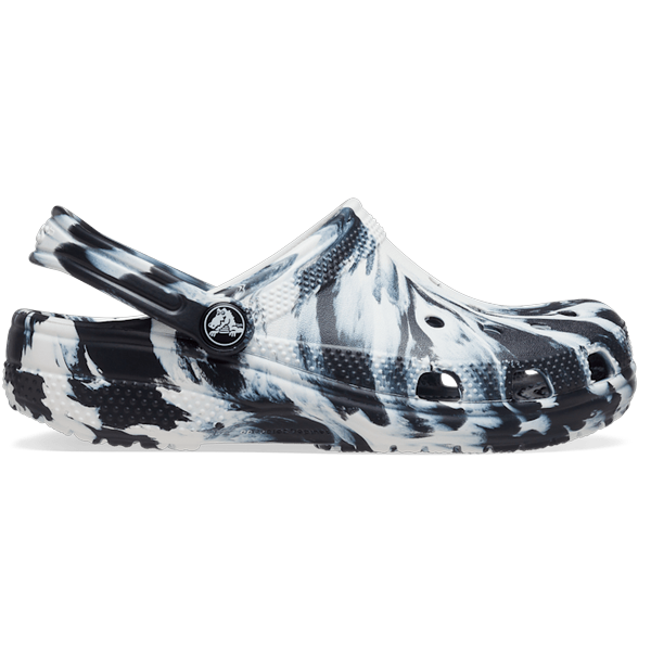 crocs-black---white-kids-classic-marbled-clog-shoes/