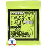 Ernie Ball 2251 Regular Slinky Classic Rock N Roll Electric Guitar Strings - .010-.046 (5-Pack)