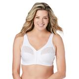 Plus Size Women's Full Figure Plus Size MagicLift Natural Shape Front-Close Bra Wirefree 1210 by Glamorise in White (Size 40 G)