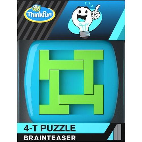 ThinkFun - 76382 - 4-T Puzzle - Brainteaser mit 4 T-förmigen Teilen. Wie passen sie nur in das kleine Rechteck? Ein toll