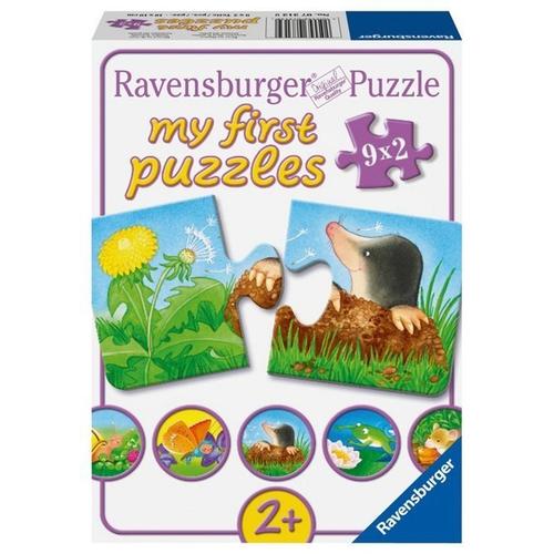 Puzzle Tiere im Garten 9x2-teilig