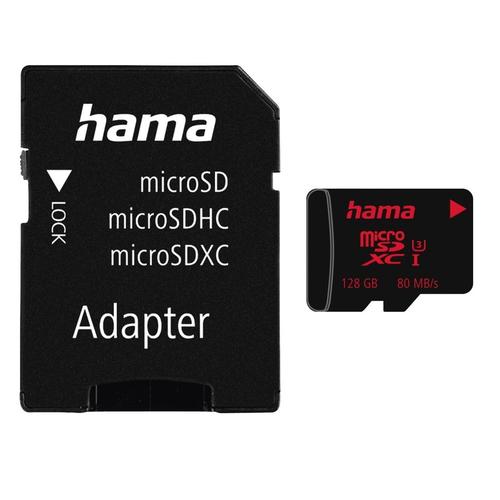 Hama microSDXC 128GB UHS Speed Class 3 UHS-I 80MB/s + Adapter/Foto