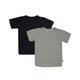 Minymo - T-Shirt Basic Knit 2Er-Pack In Marine/Grau Melange, Gr.146
