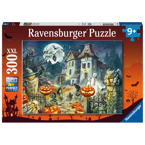 Ravensburger Kinderpuzzle - 13264 Das Halloweenhaus - Halloween-Puzzle für Kinder ab 9 Jahren, mit 300 Teilen im XXL-For