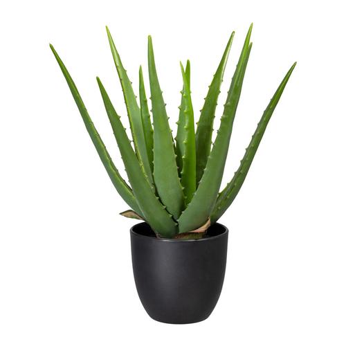 Kunststoff Aloe im Topf mit Erde, 33 cm