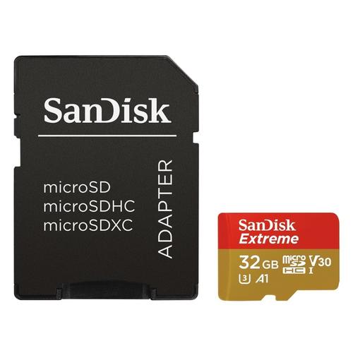 SanDisk microSDHC Extreme 32GB (A1/ V30/ U3/ UHS-I/ Cl.10/ R100/ W60)+Ad.