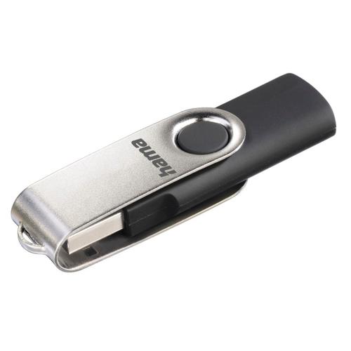 "Hama USB-Stick ""Rotate"", USB 2.0, 32GB, 10MB/s, Schwarz/Silber"