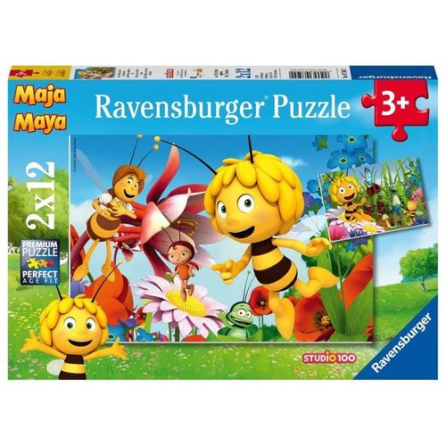 Ravensburger Kinderpuzzle - 07594 Biene Maja Auf Der Blumenwiese - Puzzle Für Kinder Ab 3 Jahren, Biene Maja Puzzle Mit 2X12 Teilen