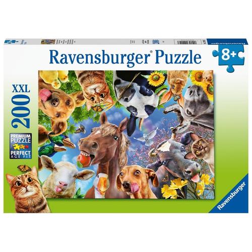 Ravensburger Kinderpuzzle - 12902 Lustige Bauernhoftiere - Tier-Puzzle für Kinder ab 8 Jahren, mit 200 Teilen im XXL-For