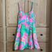 Lilly Pulitzer Dresses | Lily Pulitzer Cotton Pink Elephant A-Line Sundress With Sweetheart Neckline | Color: Blue/Pink | Size: 6