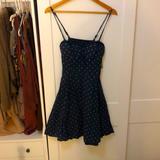 Jessica Simpson Dresses | Jessica Simpson Navy Poka Dot Dress Size Medium | Color: Blue | Size: M