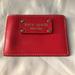 Kate Spade Accessories | Kate Spade Red Leather Card Holder Wallet | Color: Gold/Red | Size: Os