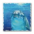 CounterArt Dolphin Smile Single Image Absorbent Stone Tumbled Tile Coaster Ceramic in Blue | 0.25 H x 4 W x 0.25 D in | Wayfair 01-02678