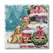 CounterArt Holiday Buddies Single Image Absorbent Stone Tumbled Tile Coaster Ceramic in Blue/Red | 0.25 H x 4 W x 0.25 D in | Wayfair 01-02673