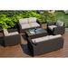 Wade Logan® Buckholtz 5 Piece Double Sofa Set w/ Cushions Synthetic Wicker/All - Weather Wicker/Wicker/Rattan in Brown | Outdoor Furniture | Wayfair