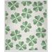 The Holiday Aisle® Aneliese Lucky Patch Fleece Blanket Microfiber/Fleece/Microfiber/Fleece in Gray/Green | 60 W in | Wayfair