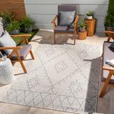 Tingloy 2'7" x 12' Outdoor Farmhouse Moroccan Blue/Gray/Navy/Oatmeal/Off White/Pale Blue/Taupe/Medium Gray Outdoor Runner - Hauteloom