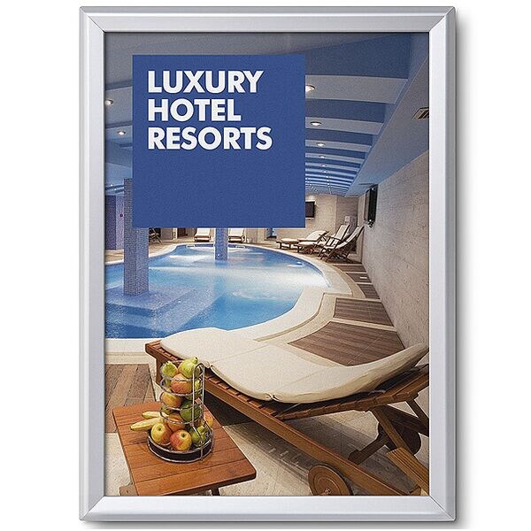 Showdown Displays Klapprahmen A2 Gehrungsecken 32 mm Profil silber silber, 46.5x63.9x1.6 cm