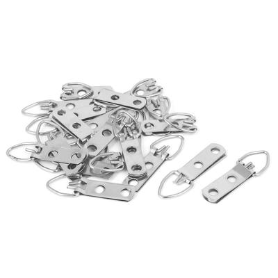 Picture Photo Frame Hanging Double Holes Triangle D-Ring Hanger 48mmx16mm 20pcs - Silver Tone