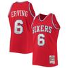 Men's Mitchell & Ness Julius Erving Red Philadelphia 76ers 1982/83 Hardwood Classics NBA 75th Anniversary Diamond Swingman Jersey
