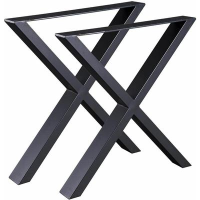 HMLT-4 2 Stahl-Tischbeinen Set, x Format, schwarz, Möbelbeine, Metall-Tischbeine 60x72cm - Bc-elec Image