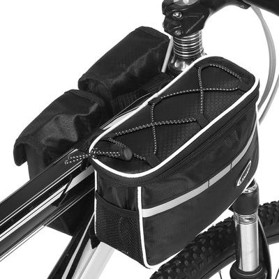 Lixada - Cycling Bike Top Tube Bag with Rain Cover Waterproof Mountain Bicycle Front Frame Pannier