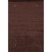 Brown Tribal Gabbeh Oriental Wool Area Rug Hand-knotted Bedroom Carpet - 5'6" x 7'11"