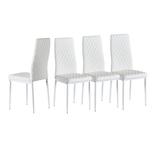 4 Pcs White Back Support Simple Fashion Leisure Metal Outdoor Dining Chairs