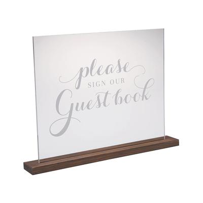 Please Sign Our Guestbook Acrylic Sign, Wedding, Home Decor, Decorative Accessories, 1 Piece - 11.5" X 8.5"