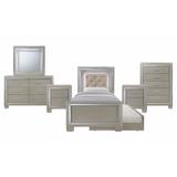 Silver Orchid Odette Glamour Youth Twin Platform w/ Trundle 6-piece Bedroom Set