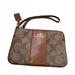 Coach Bags | Coach Corner Zip Wristlet In Signature Canvas & Leather Khaki Saddle Brown | Color: Brown/Tan | Size: Os