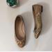 J. Crew Shoes | J. Crew | Printed Fabric And Leather Ballet Flat Shoes | Color: Cream/Green | Size: 7.5