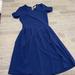 Lularoe Dresses | Lularoe Amelia Dress Blue Medium Euc Zipper | Color: Blue | Size: M