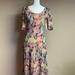 Lularoe Dresses | Lularoe Ana Dress | Color: Green/Purple | Size: M