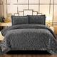 Luxury Quilted BedSuper Soft Quilted Bedspreads 3 Piece Velvet Bedding Double Bed for Bedroom Decor - Luxury Embossed Pattern Sofa Bed Throws with 2 Pillow Case - Grey