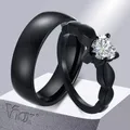 Vnox – bagues de mariage romantiques en pierre CZ pour femmes et hommes bijoux de fiançailles en