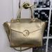 Michael Kors Bags | Michael Kors Gold Leather Large Top Satchel Bag Gorgeous | Color: Gold | Size: 11.25 X 10.5 In