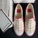 Coach Shoes | Coach Beale Slip-On Sneakers *Patterned Ivory Canvas With Raspberry Leather* 9.0 | Color: Cream/White | Size: 9