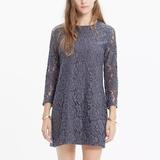 Madewell Dresses | Madewell Lace Long-Sleeve Shift Dress | Color: Gray | Size: 2