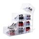 Attelite Clear Shoe Box,Set of 8,Stackable Plastic Shoe Box with Clear Door, As Shoe Storage Box and Drop Front Shoe Box,For Display Sneakers,Easy Assembly,Fit up to US Size 12(13.4”x 10.6”x 7.4”)
