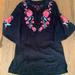 Free People Dresses | Free People Black Floral Embroidered A Tunic / Dress | Color: Black/Pink | Size: 6
