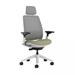 Steelcase Series 2 3D Microknit Airback Task Chair w/ Headrest Upholstered in Green/Gray/Brown | 53 H x 27 W x 22 D in | Wayfair SXJ9205RNLTCP2QGQN