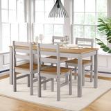 Gracie Oaks Cortavious 5 Piece Pine Solid Wood Dining Set Wood in Brown | 29.72 H in | Wayfair 6658BA92D4E24D7AB9ACE2517DCAF8C5