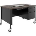 Lorell Fortress 48" Rectangular Teacher Desk Wood/Metal in Black | 29.5 H x 48 W x 30 D in | Wayfair LLR66943