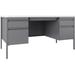 Lorell Fortress 60" Rectangular Teacher Desk Wood/Metal in Gray | 29.5 H x 60 W x 30 D in | Wayfair LLR66942