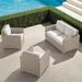 Small Palermo 3-pc. Loveseat Set in Dove Finish - Dove with Canvas Piping - Frontgate